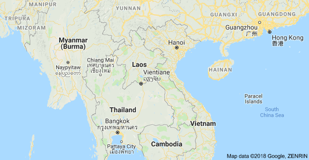 Laos Map (courtesy of Google)