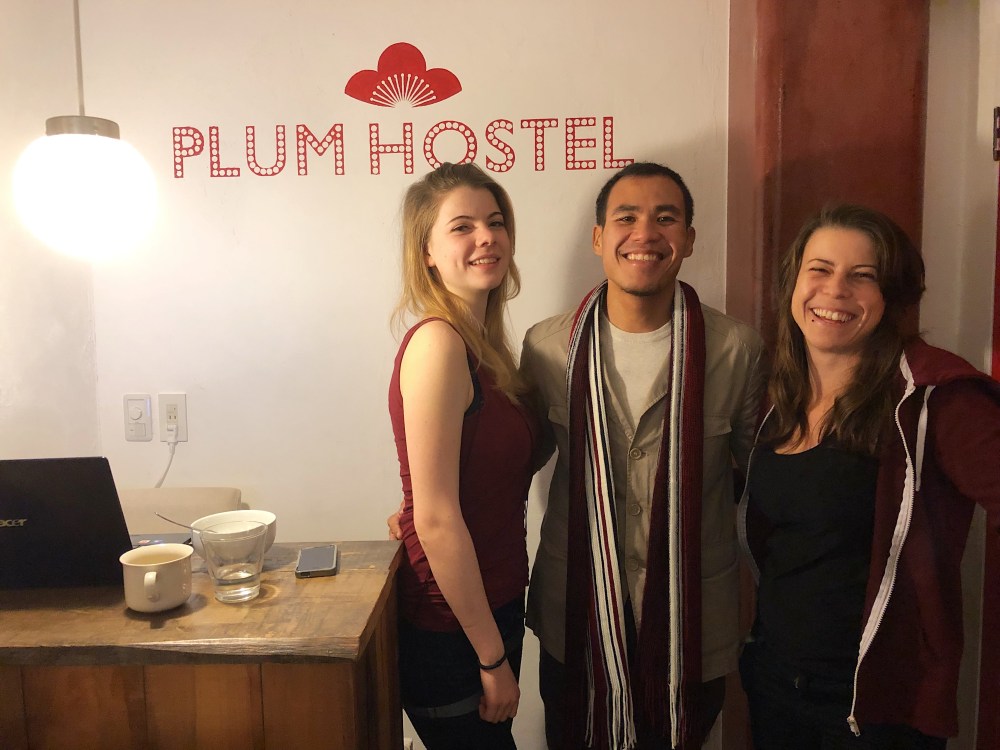 CHECKING IN A DORMITORY.